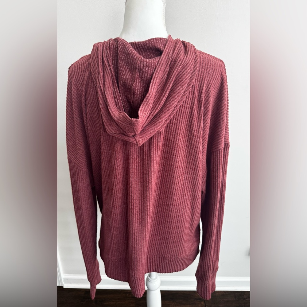Freely Rust Colored Ribbed Hoodie - Picture 3 of 7